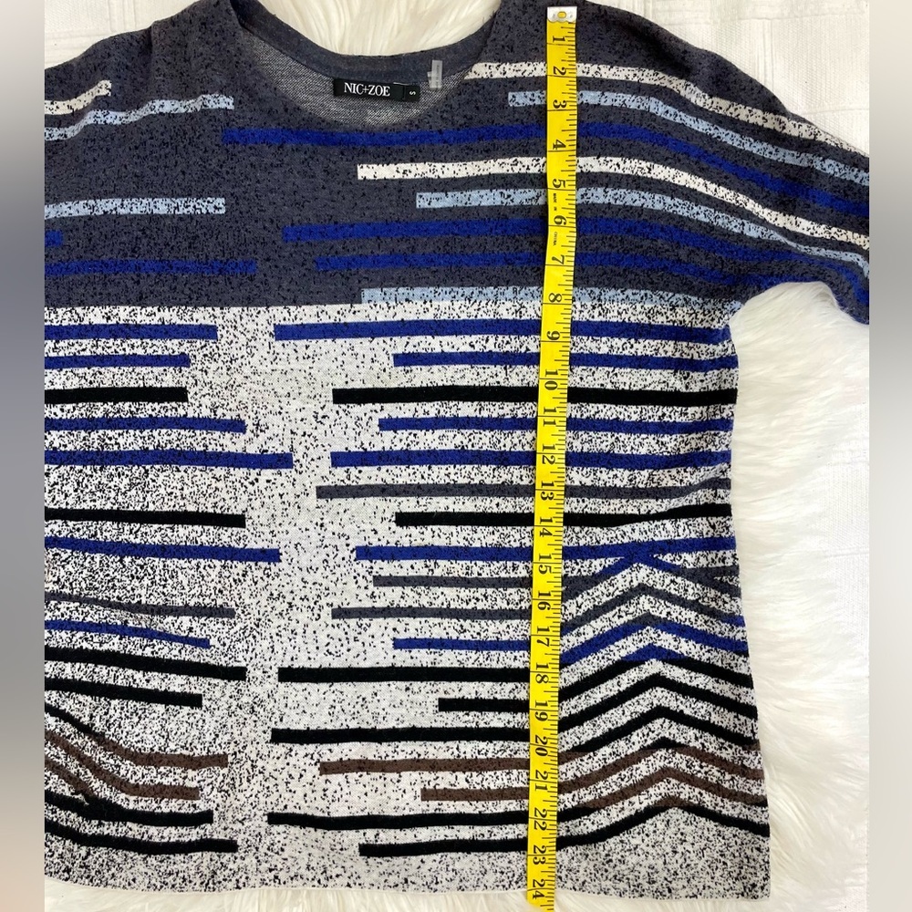 NIC + ZOE Broken Stripes Fall Shirt, Geometric/Modern Print - Picture 7 of 7